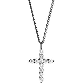 S.Leaf Cross Necklace for Women Cross Chain Sterling Silver Cross Cubic Zirconia Necklace Gold Cross Necklace Simple Dainty Necklace Anniversary Birthday Gifts for Women