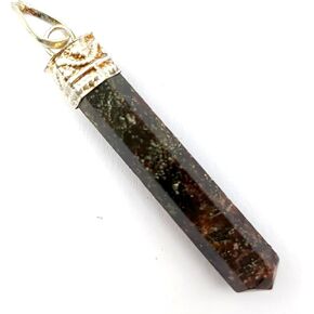 Jet Energized Garnet Point Faceted Pendant Blessings Cleansings Honour Eloquence Perfection Image is JUST A Reference.