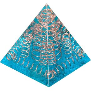 Rockcloud Healing Crystal Copper Wire Orgone Pyramid Stone Figurine Energy Generator for Meditation Reiki Balancing, Navy Blue in Kuwait