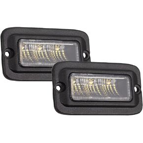 Super Bright Offroad LED Fog Light 4.3" Flush-Mount, 6000K Cool-White Wide Flood Beam for Motorcycle/Power Sports/Truck/Car Reverse & Backup Light, 12V/24V DC, Corrosion & Vibration Resistant, 2-Pack