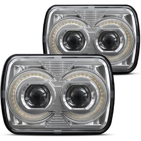 HWSTAR 2025 5x7 Led Headlights 7x6 H6054 headlight Compatible with Jeep Wrangler YJ Cherokee XJ Ford GMC Toyota Nissan Dodge etc (Black)