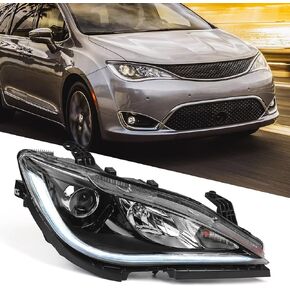 FIONE HID Xenon Model Only Headlight Assembly Compatible with Chrysler Pacifica 2018 2019 2020 Replacement Headlamp Black Right Passenger Side RH 68228948AH CH2519152 in Kuwait