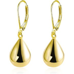 Teardrop Leverback Earrings for Women Waterdrop Tear Drop Dangle Earrings Jewelry Silver Teardrop Leverback Dangle Earrings for Women