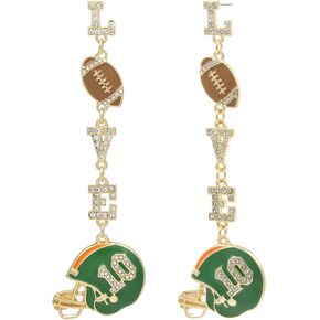 Madison Tyler Sport Earrings for Women | Golf Carts Pickleball Football Tennis I love Rugby Earring | Cute Statement Earrings for Women | Game Day Earrings Dangling Jewelry