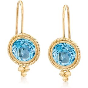 Ross-Simons 1.80 ct. t.w. Blue Topaz Drop Earrings in 14kt Yellow Gold
