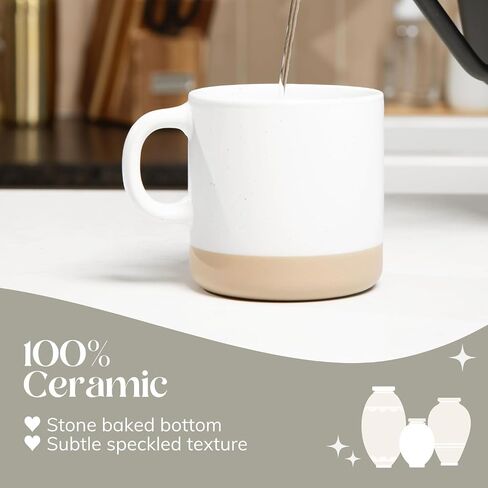 Unboxme Givenne 12oz Handcrafted Ceramic Coffee Mug – Speckled Gloss Finish with Nature-Baked Base – Microwave-Safe Artisanal Mug in Saudi Arabia
