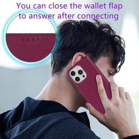 Jaorty for iPhone 13 Pro Max Phone Case with Card Holder for Women Men,Phone Case Wallet for iPhone 12 Pro Max with RFID Blocking,Wrist Strap PU Leather Zipper Credit Card Slots Flip Cover,Brown in Saudi Arabia