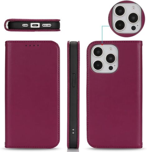 Jaorty for iPhone 13 Pro Max Phone Case with Card Holder for Women Men,Phone Case Wallet for iPhone 12 Pro Max with RFID Blocking,Wrist Strap PU Leather Zipper Credit Card Slots Flip Cover,Brown in Saudi Arabia