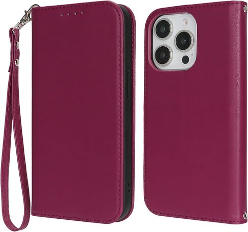 Jaorty for iPhone 13 Pro Max Phone Case with Card Holder for Women Men,Phone Case Wallet for iPhone 12 Pro Max with RFID Blocking,Wrist Strap PU Leather Zipper Credit Card Slots Flip Cover,Brown in Saudi Arabia