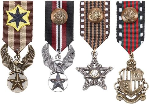 AHANDMAKER 3Pcs Costume Military Badge Medal, 3 Style Alloy Medal Brooch Pin, Military Hero Combat Medals Brooch, Star and Eagle Navy Military Badge for Women Men Jacket Uniform Costume in Saudi Arabia