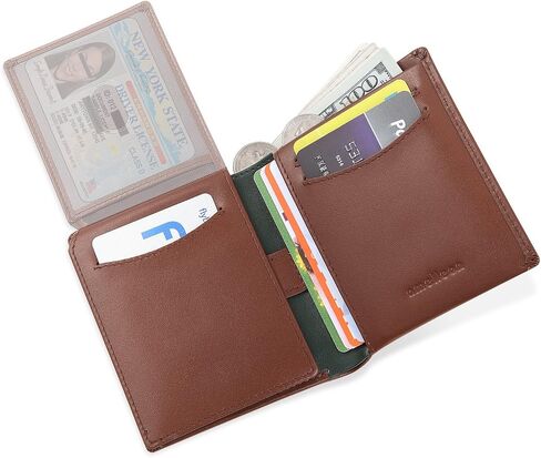 Bifold Trifold Leather RFID Mens Wallet with ID Window & Coin Pockets in Saudi Arabia