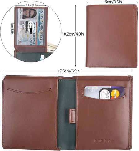 Bifold Trifold Leather RFID Mens Wallet with ID Window & Coin Pockets in Saudi Arabia