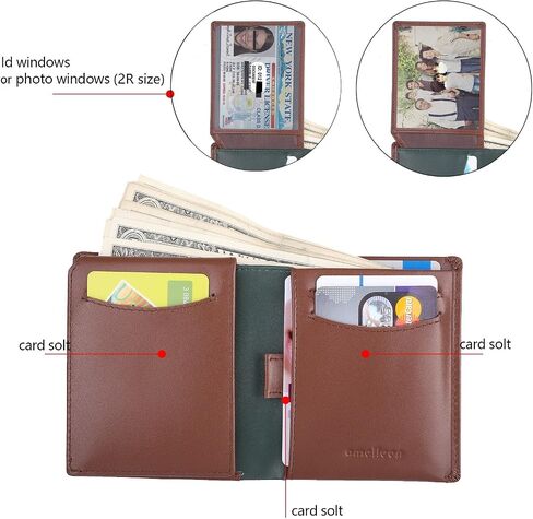 Bifold Trifold Leather RFID Mens Wallet with ID Window & Coin Pockets in Saudi Arabia