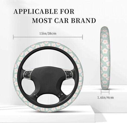 Car Steering Wheel Cover,Bee Universal Non Slip Wheel Protector 15 Inch Elastic Car Accessories for Men Women in Saudi Arabia