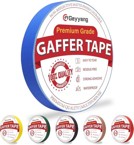 شريط GEYYANG Red Gaffers - 0.7 بوصة × 22 ياردة - شريط Gaff عالي التحمل للكابلات، التصوير الفوتوغرافي، خلفية التصوير، إعداد مسرح المسرح، علامات الأرضية، خالي من البقايا، غير عاكس in Saudi Arabia