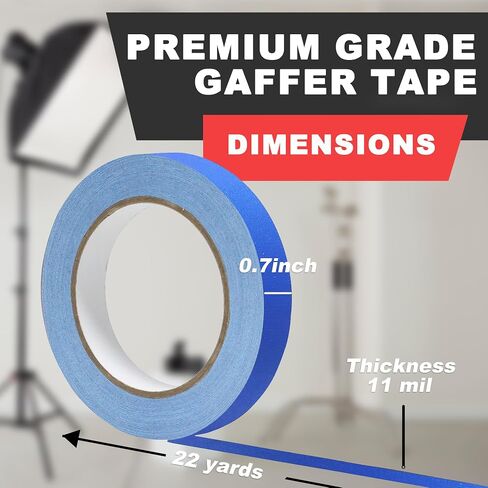 شريط GEYYANG Red Gaffers - 0.7 بوصة × 22 ياردة - شريط Gaff عالي التحمل للكابلات، التصوير الفوتوغرافي، خلفية التصوير، إعداد مسرح المسرح، علامات الأرضية، خالي من البقايا، غير عاكس in Saudi Arabia