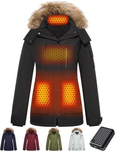 Graphene Heated Jacket for Women with Battery Pack 16000mAh Waterproof Windproof in Kuwait