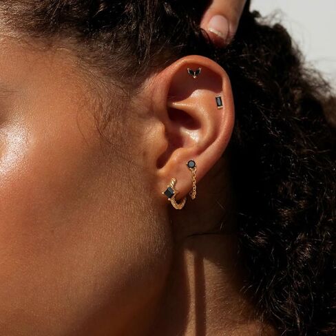 Sanfenly Stud Earrings Small Gold Hoop Earrings Set for Women Flat Back Earring Hypoallergenic Cartilage Earring Lightweight Dainty 14K Gold Stud Earrings for Multiple Piercing Set in Kuwait