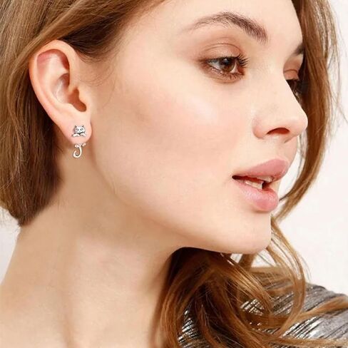 Cat Stud Earrings for Women Trendy Cute Animal Earrings Novelty Earrings Animal Cat Fun Earrings Unusual Earrings for women Gifts Trendy Stuff in Saudi Arabia