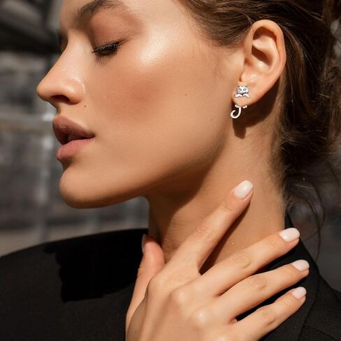 Cat Stud Earrings for Women Trendy Cute Animal Earrings Novelty Earrings Animal Cat Fun Earrings Unusual Earrings for women Gifts Trendy Stuff in Saudi Arabia