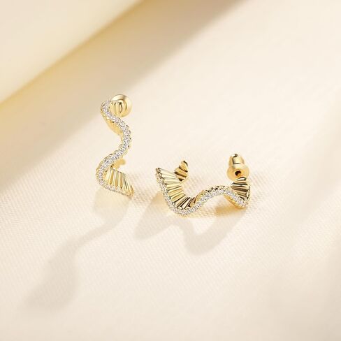 C Shape Cubic Zirconia Stud Earrings for Women in Saudi Arabia