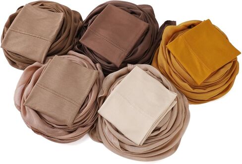 Premium Viscose Hijab Scarf with Model Undercap Hijabs Set For Women Head Wraps Solid Color Scarves in Kuwait