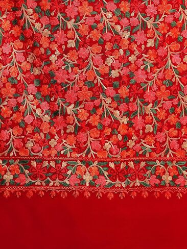 Zamour Kashmiri Embroidery Indian Shawl Stole Scarf Wrap for Wedding Parties Bridesmaid Prom (28 inch x 80 inch) in Kuwait