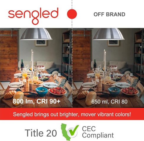 لمبة ذكية Sengled، مصابيح إضاءة WiFi، لمبة إضاءة Alexa قابلة للتعتيم، مصابيح إضاءة ذكية تعمل مع Alexa وGoogle Home، A19 أبيض ناعم (2700K) لا يتطلب محورًا، 800LM 60W يعادل ارتفاع CRI>90، حزمة واحدة in Saudi Arabia