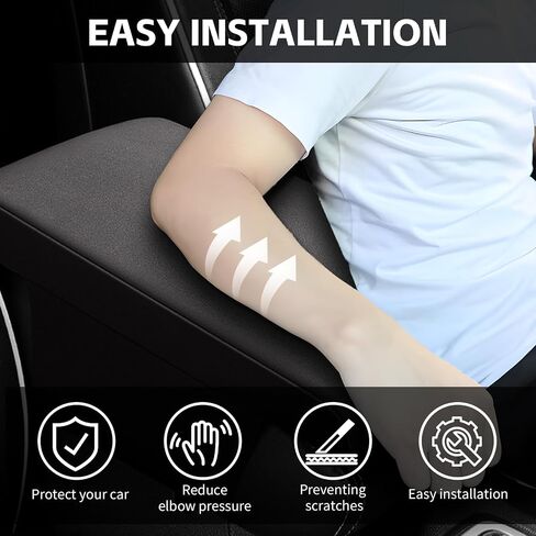 Center Console Pad, 12.2''×8.1'' Memory Foam Auto Armrest Cushion, Comfortable Arm Rest Storage Box Cover, Universal Car Interior Accessories for Most Vehicle, SUV (Black) in Kuwait