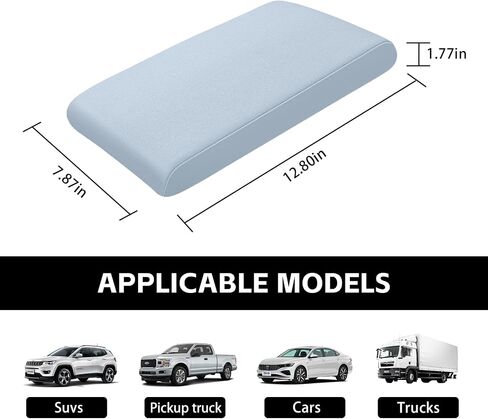 Center Console Pad, 12.2''×8.1'' Memory Foam Auto Armrest Cushion, Comfortable Arm Rest Storage Box Cover, Universal Car Interior Accessories for Most Vehicle, SUV (Black) in Kuwait