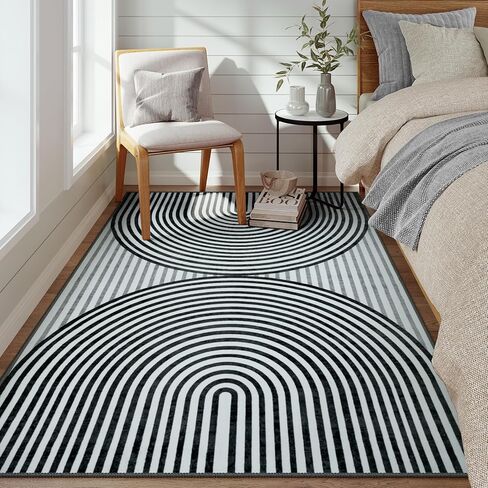 Machine Washable 5x7 Area Rugs for Living Room, Non Slip Soft Boho Low Pile Vintage Green Rugs for Bedroom Indoor, Stain Resistant Kitchen Rugs, Large Carpet Rugs for Dining Guest Room(Green,5'x7') in Saudi Arabia