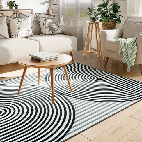 Machine Washable 5x7 Area Rugs for Living Room, Non Slip Soft Boho Low Pile Vintage Green Rugs for Bedroom Indoor, Stain Resistant Kitchen Rugs, Large Carpet Rugs for Dining Guest Room(Green,5'x7') in Saudi Arabia
