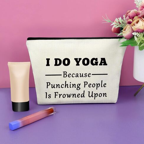 Yoga Gifts for Women Yoga Lover Gift Makeup Bag Birthday Gifts for Yoga Lover Girls Sister Gifts from Sister Cosmetic Bag Thank You Gifts Christmas Gifts for Her Cosmetic Travel Pouch in Kuwait