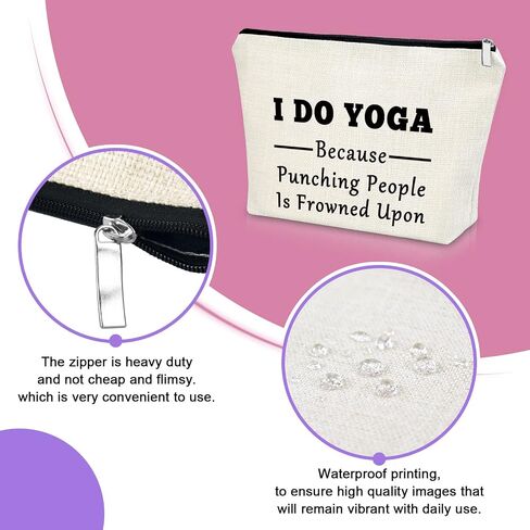 Yoga Gifts for Women Yoga Lover Gift Makeup Bag Birthday Gifts for Yoga Lover Girls Sister Gifts from Sister Cosmetic Bag Thank You Gifts Christmas Gifts for Her Cosmetic Travel Pouch in Kuwait
