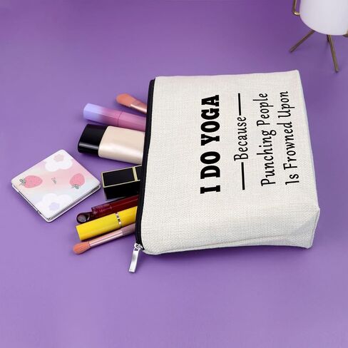 Yoga Gifts for Women Yoga Lover Gift Makeup Bag Birthday Gifts for Yoga Lover Girls Sister Gifts from Sister Cosmetic Bag Thank You Gifts Christmas Gifts for Her Cosmetic Travel Pouch in Kuwait