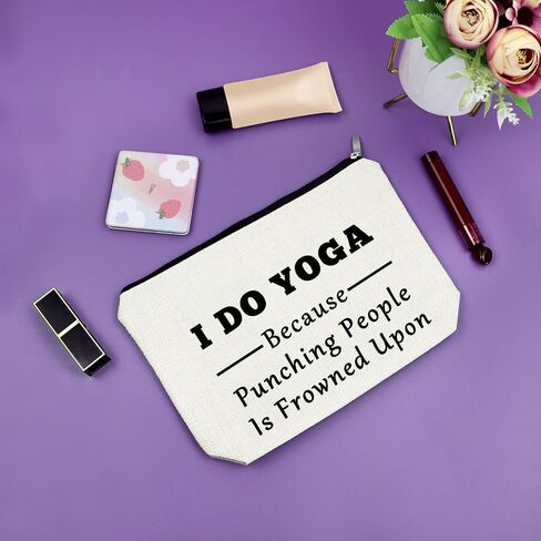 Yoga Gifts for Women Yoga Lover Gift Makeup Bag Birthday Gifts for Yoga Lover Girls Sister Gifts from Sister Cosmetic Bag Thank You Gifts Christmas Gifts for Her Cosmetic Travel Pouch in Kuwait