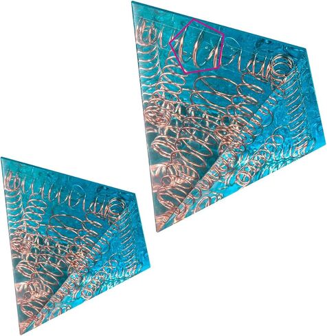 Rockcloud Healing Crystal Copper Wire Orgone Pyramid Stone Figurine Energy Generator for Meditation Reiki Balancing, Navy Blue in Kuwait