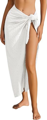 AI'MAGE Sarong Wraps for Women Long Hollow Swimsuit Coverup Tie Beach Bikini Skirt Cover Up Bathing Suit Pareo Wraps M/XL in Saudi Arabia