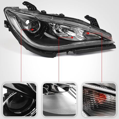 FIONE HID Xenon Model Only Headlight Assembly Compatible with Chrysler Pacifica 2018 2019 2020 Replacement Headlamp Black Right Passenger Side RH 68228948AH CH2519152 in Kuwait