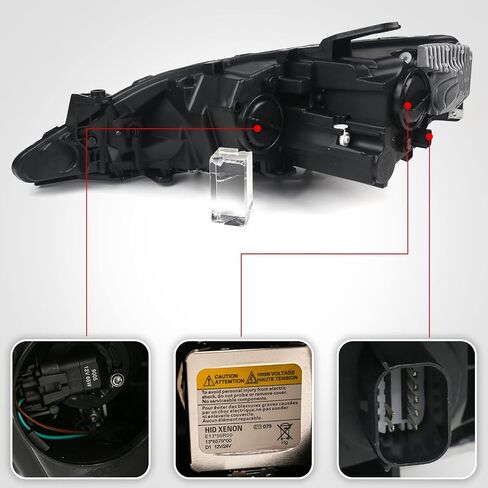 FIONE HID Xenon Model Only Headlight Assembly Compatible with Chrysler Pacifica 2018 2019 2020 Replacement Headlamp Black Right Passenger Side RH 68228948AH CH2519152 in Kuwait