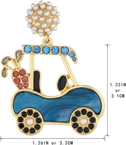 Madison Tyler Sport Earrings for Women | Golf Carts Pickleball Football Tennis I love Rugby Earring | Cute Statement Earrings for Women | Game Day Earrings Dangling Jewelry in Kuwait