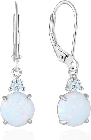 Opal Earrings Dangle Earrings Sterling silver Created Opal Jewelry for Women in Saudi Arabia
