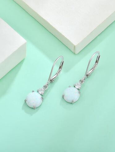 Opal Earrings Dangle Earrings Sterling silver Created Opal Jewelry for Women in Saudi Arabia