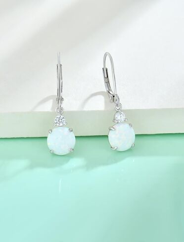 Opal Earrings Dangle Earrings Sterling silver Created Opal Jewelry for Women in Saudi Arabia