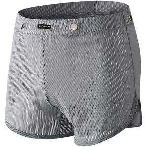 Men's Mesh Boxer Briefs Sexy See Through Underwear Breathable Panties Pouch Booty Shorts Soft Trunks