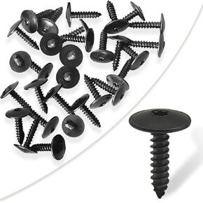 30 PCS Fender Liner Splash Guard Under Cover License Bracket Truss Head Tapping Screw Bolt Compatible with Volkswagon,Audi,Porsche N90892001 N90775001, Stainless steel Hex Head Screws