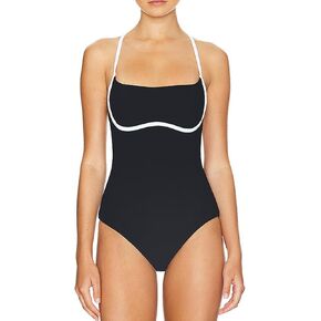 SherryDC Women's One Piece Swimsuit Cross Back Color Block High Cut Bathing Suit
