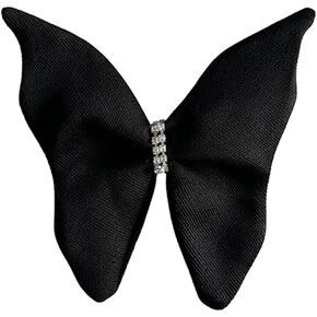 Dainty Fabric Butterfly Brooch Pin for Women Girls Fashion Rhinestone Crystal Large Bowknot Brooches Lapel Corsage Boutonniere Pins Wedding Birthday Holiday Dress Accessories Jewelry Gift