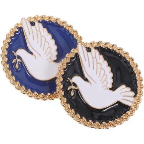 2pcs Dove Enamel Lapel Pin, Peace Dove Brooch White Dove Collar Pin Clothing Jewelry Pin for Dress Shirt Hat Backpack Clothes Charms Decor