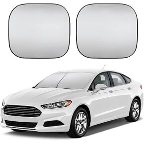 2PCS Car Windshield Sun Shade, Foldable Sun Shield for Front Window Blocks UV Rays and Keeps Your Vehicle Cool, Auto Sun Blocker Visor Protector Universal for Truck SUV Pickup (28''×31'')